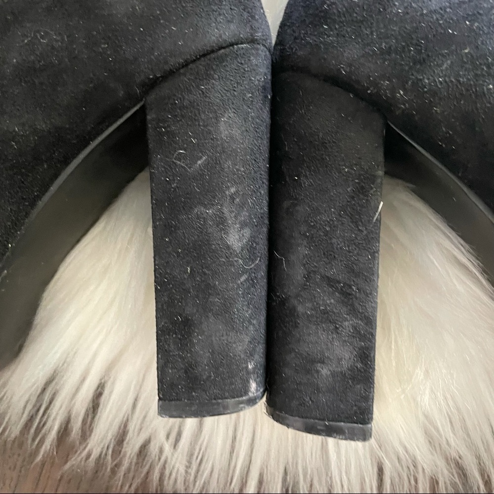 STEVE MADDEN EDITION BLACK SUEDE RED ROSE ANKLE HEEL BOOTIES - Picture 7 of 11